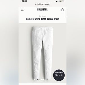 Hollister White High Rise Jeans NWT Size 26